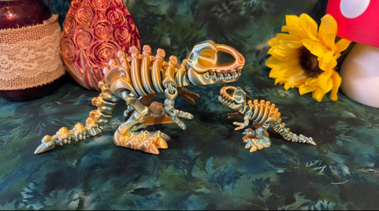 Flexi Trex Skeleton - Articulated for Posing Flexibility, 3D Printed, Perfect for Home Decor ArticulatedAdult Ocean sunset
