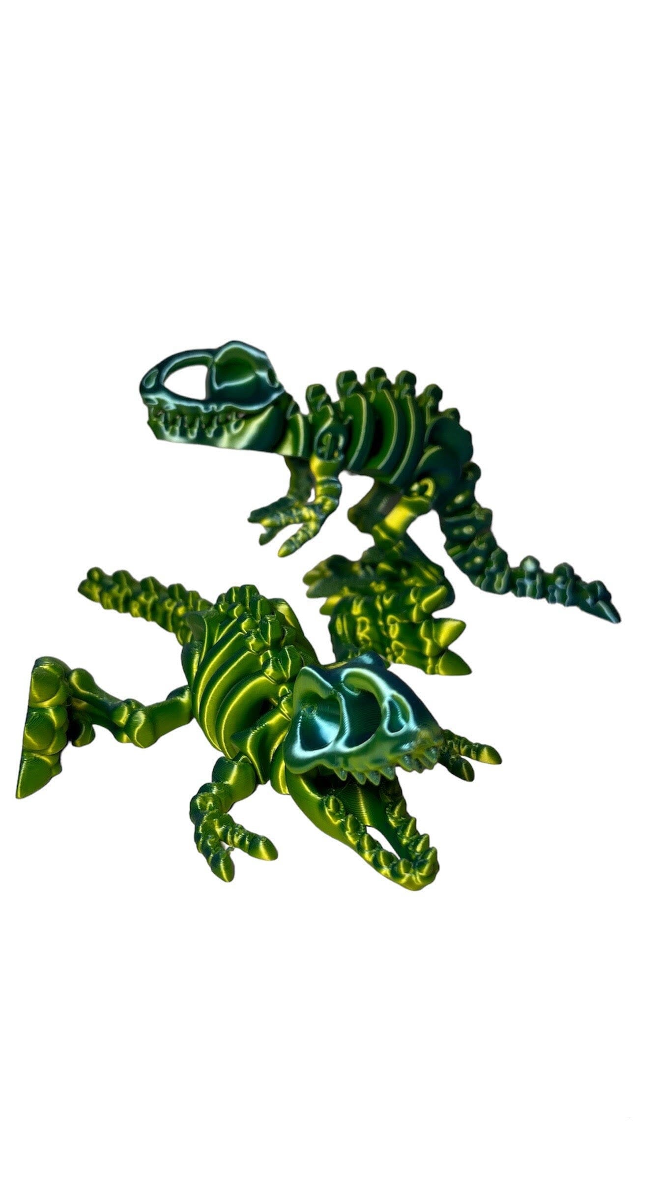 Flexi Trex Skeleton - Articulated for Posing Flexibility, 3D Printed, Perfect for Home Decor ArticulatedSmall Blue/Green - Dual/Color Shift