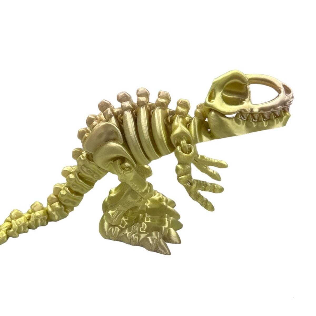Flexi Trex Skeleton - Articulated for Posing Flexibility, 3D Printed, Perfect for Home Decor ArticulatedSmall Yellow - Pastel