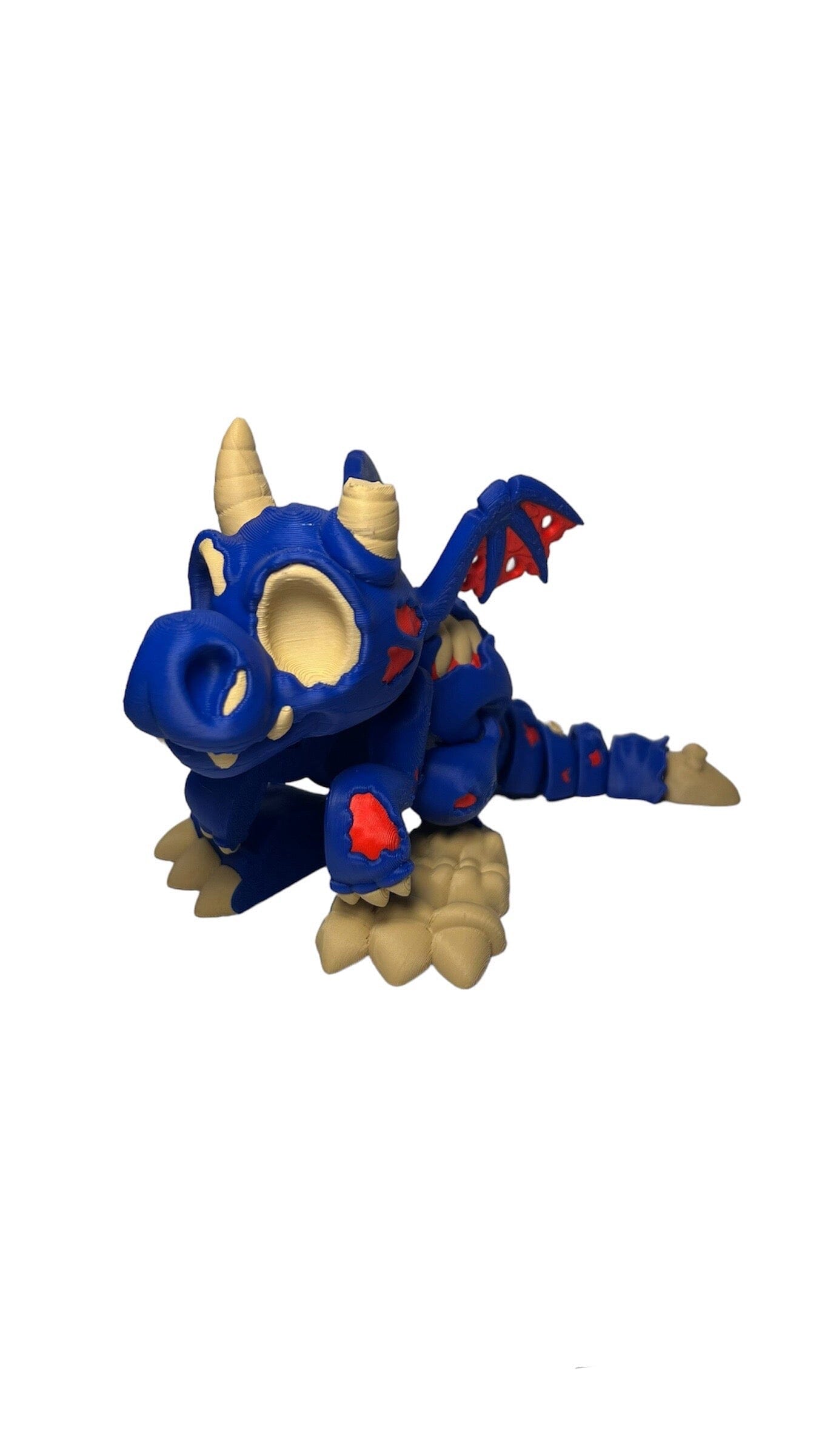 Zombie Wyvern - 3D Printed Articulated Figurine ArticulatedBlue Dragon w/Red Gore Baby