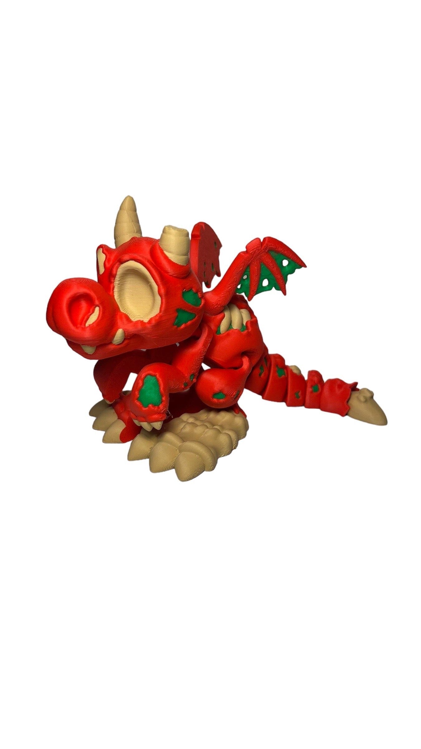 Zombie Wyvern - 3D Printed Articulated Figurine ArticulatedRed Dragon w/Green Gore Baby