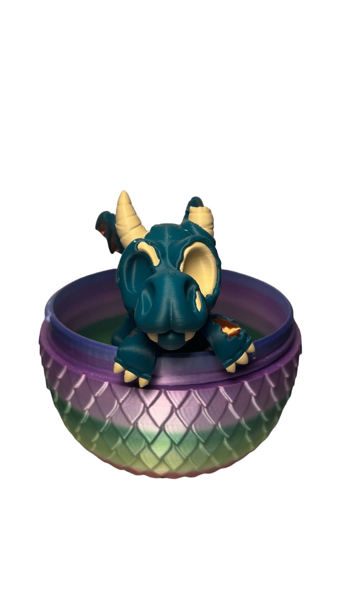 Zombie Wyvern - 3D Printed Articulated Figurine ArticulatedTeal Dragon w/Copper Gore Baby